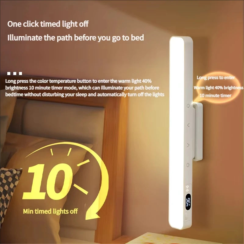 Luminária LED Magnética Zyvena com Controle e Carregamento USB