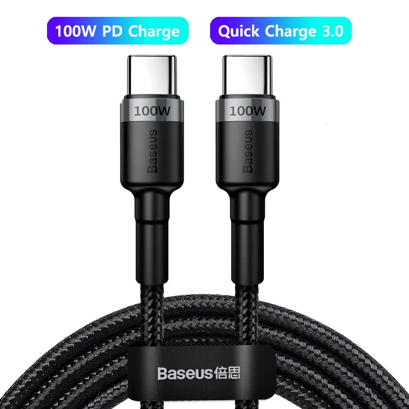 Cabo USB - C Baseus 100W com carregamento Rápido