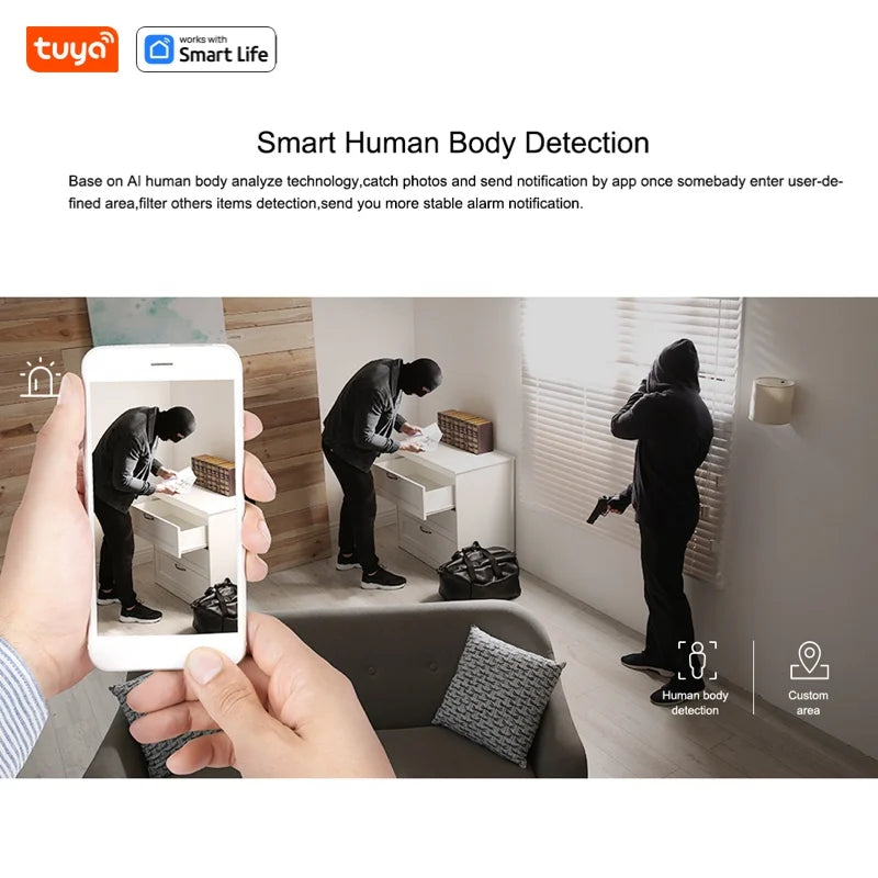 Câmera de Segurança Wi-Fi Tuya 1080p com Áudio Bidirecional
